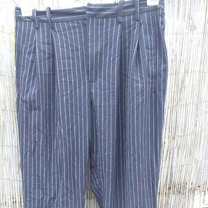 Urban Outfitters Women's Black & White Pinstripe Boyfriend Pants Trousers - M